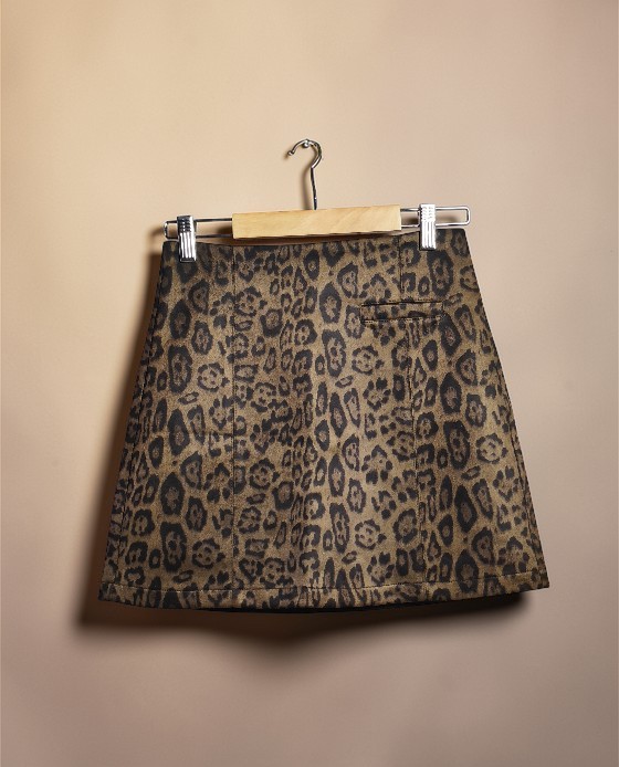 leopard Print Mini Skirt