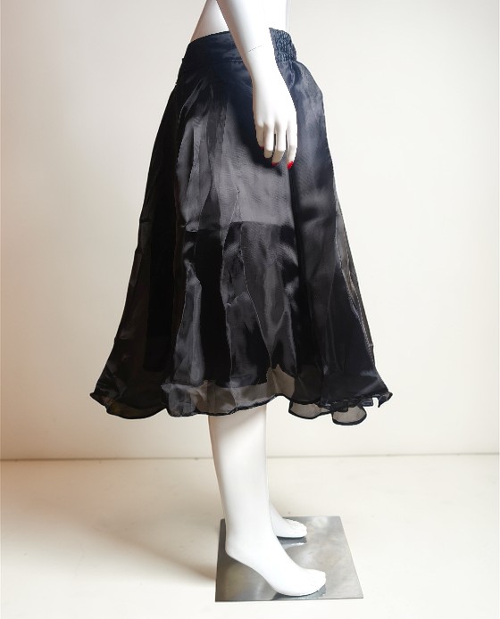 Organza Black Midi Skirt