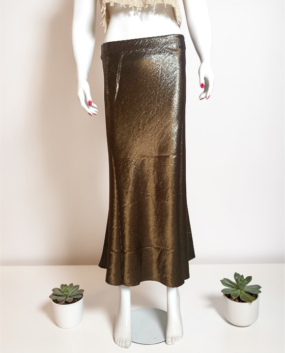 Shimmer Satin Long Skirt